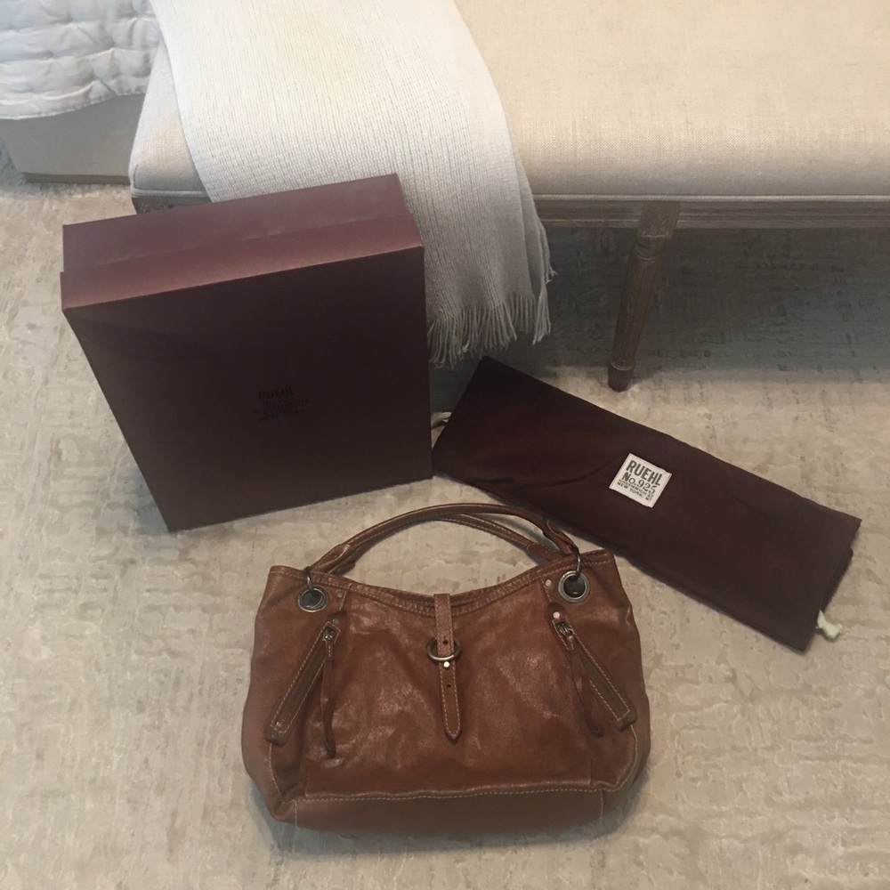 Ruehl No. 925 leather handbag.  Satchel style.
